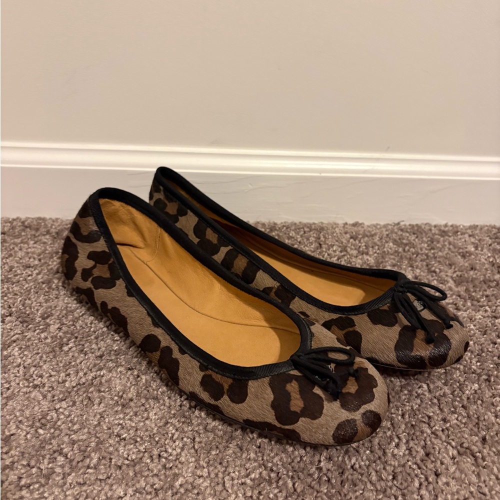 Coach Leopard Print Flats with Black Trim
